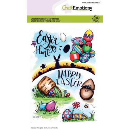 (1668)CraftEmotions clearstamps A6 - Easter 1 Carla Creaties