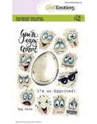 (1670)CraftEmotions clearstamps A6 - Egg faces Carla Creaties