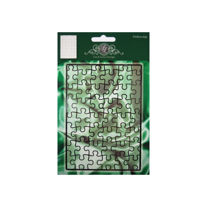 (1201/0043)Lin & Lene stencil achtergrond puzzelstukjes