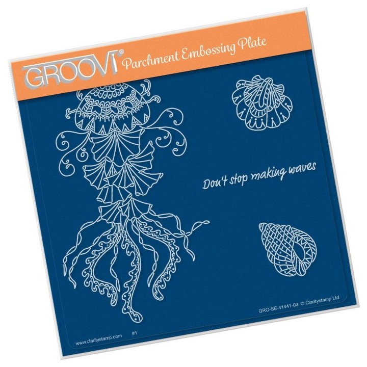 (GRO-SE-41441-03)Groovi Plate A5 CHERRY'S UNDER THE SEA - JELLYFISH