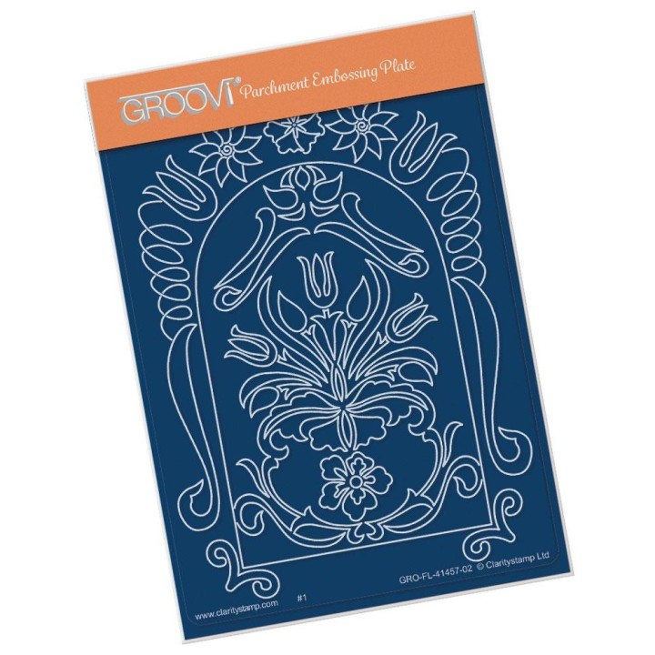 (GRO-FL-41457-02)Groovi® plate A6 MEL'S ORGANIC FLORAL ARCHES - FLOWERY ARCH