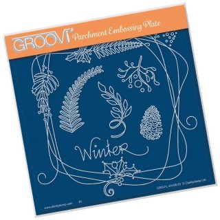 (GRO-FL-41436-03)Groovi Plate A5 BARBARA'S ENTWINED WREATH - WINTER