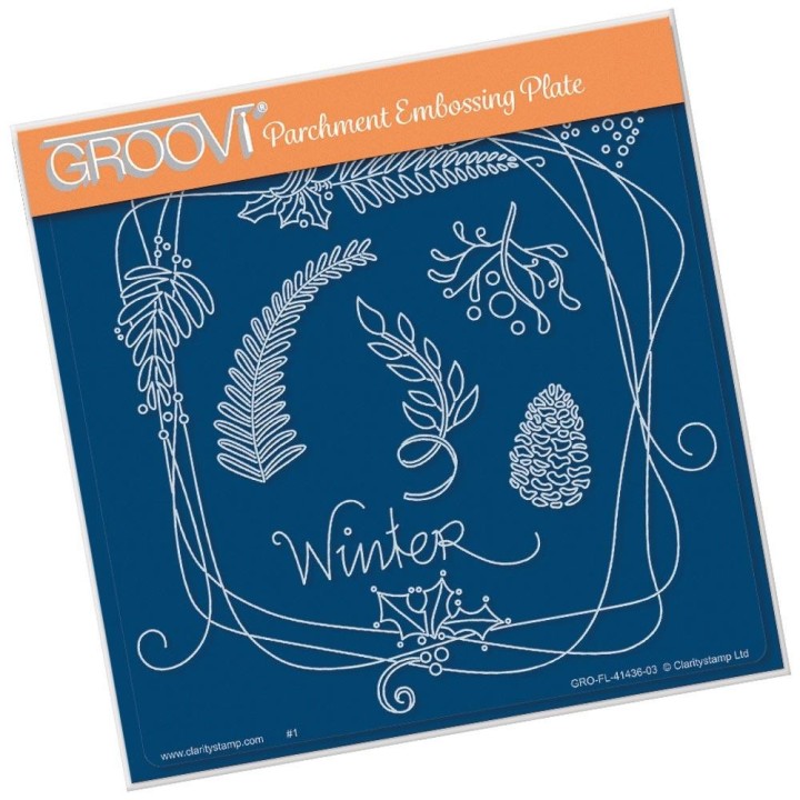 (GRO-FL-41436-03)Groovi Plate A5 BARBARA'S ENTWINED WREATH - WINTER