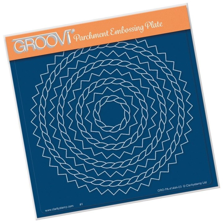 (GRO-PA-41444-03)Groovi Plate A5 NESTED BORDER FRAME - ROPE AND POINTS