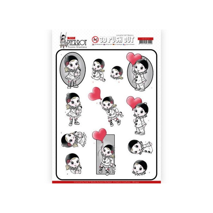 (SB10432)3D Pushout - Yvonne Creations - Petit Pierrot - With Love