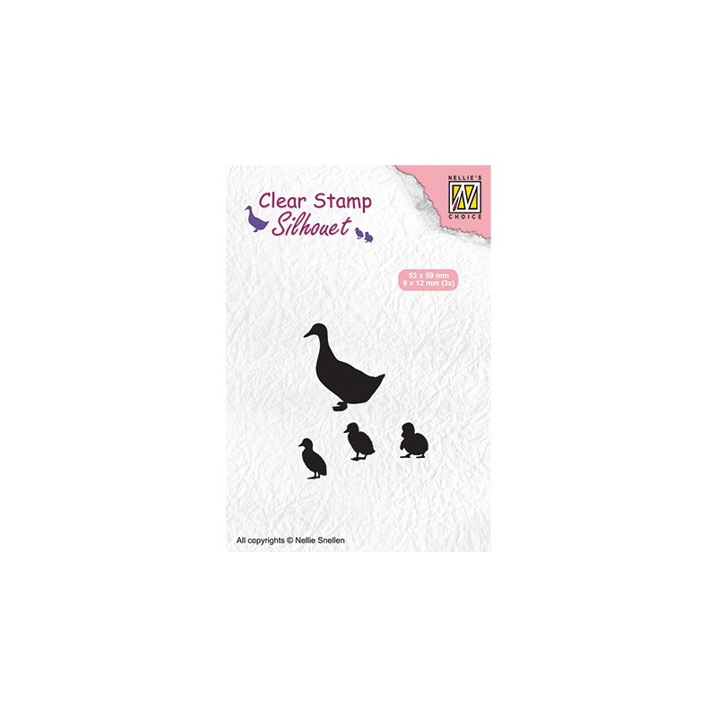 (SIL059)Nellie`s Choice Clearstamp - duck with chicks