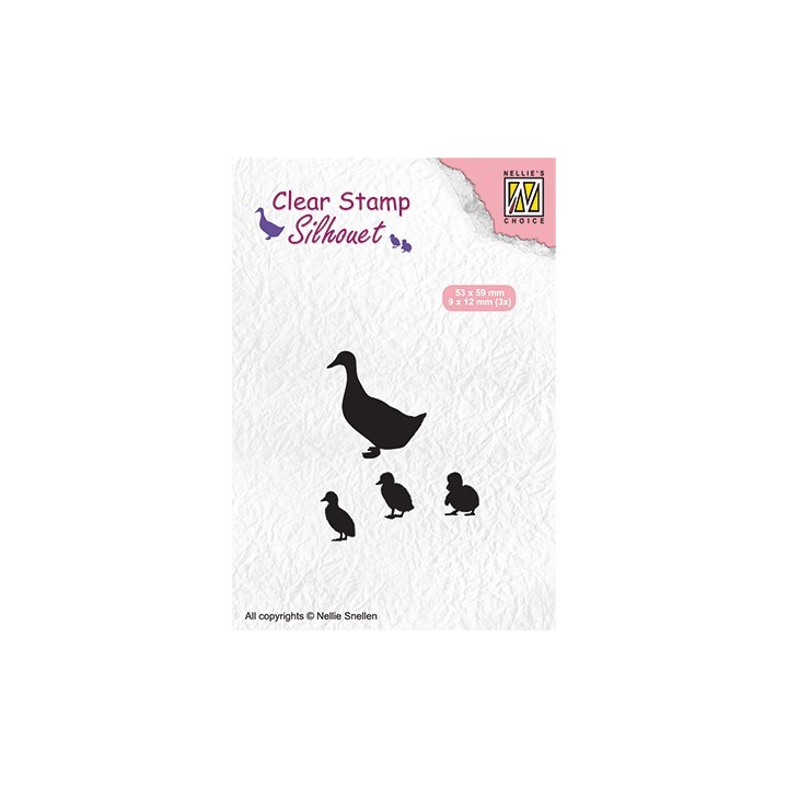 (SIL059)Nellie`s Choice Clearstamp - duck with chicks
