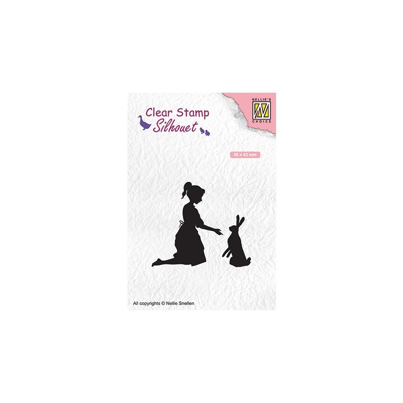 (SIL061)Nellie`s Choice Clearstamp -  girl with hare