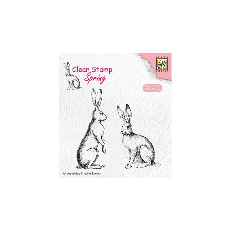 (SPCS014)Nellie`s Choice Clearstamp - Spring- Two hares