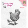 (SPCS015)Nellie`s Choice Clearstamp - Spring- Mother hen with her chicks
