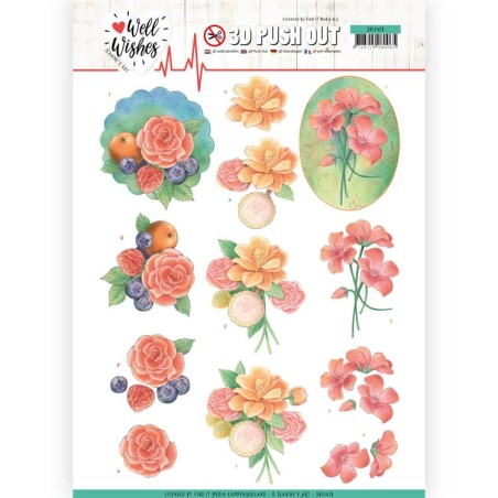 (SB10428)3D Pushout - Jeanine's Art - Well Wishes - A Bunch of Flowers