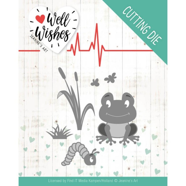 (JAD10094)Dies - Jeanine's Art - Well Wishes - Smiling Frog