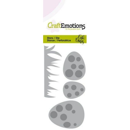 (115633/0265)CraftEmotions Die - Easter - grass and eggs with dots