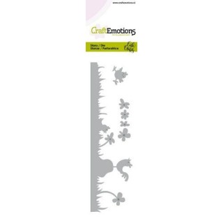 (115633/0756)CraftEmotions Die - Chicken - grass, rooster with chicks
