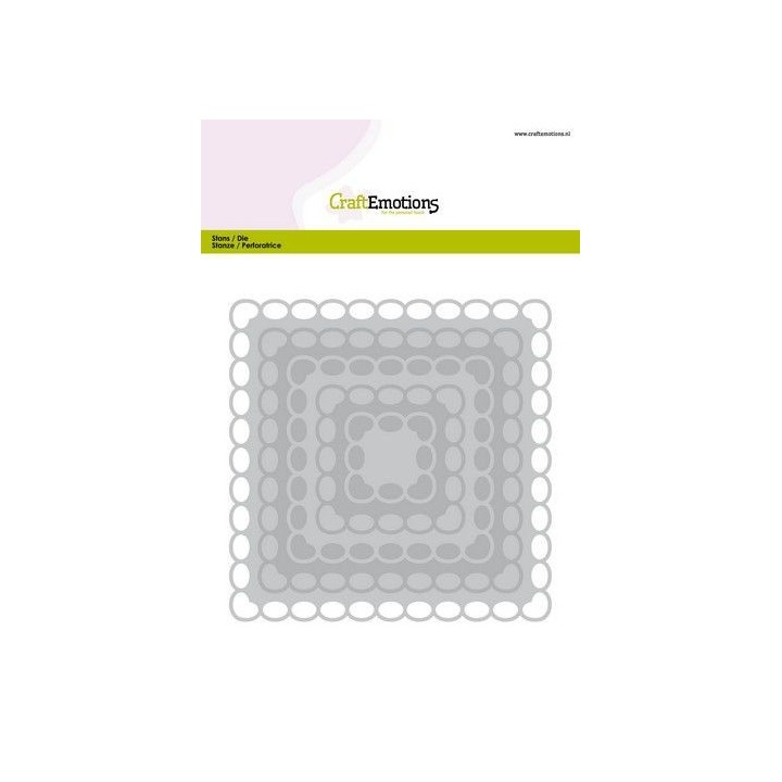 (115633/0932)CraftEmotions Big Nesting Die - squares scalop XL oval
