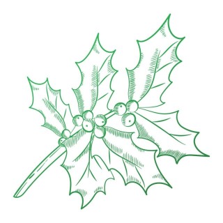 (CO726913)Couture Creations Holly Sprig Mini Stamp