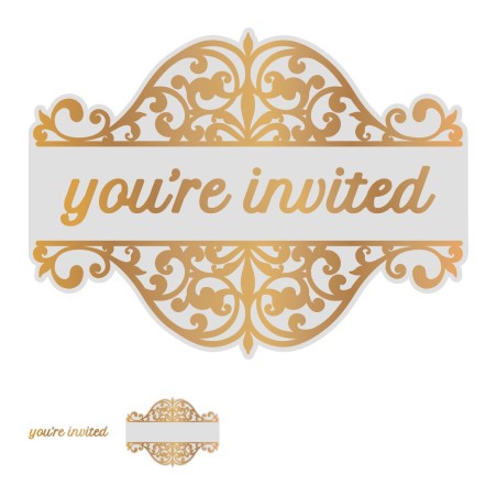 (CO726856)Couture Creations You're Invited Tag Cut, Foil and Emboss Die Set