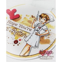 (CCDR-0005)C.C.DESIGNS Rubber Stamp Nurse Sue