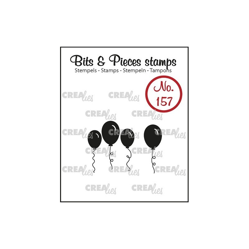 (CLBP157)Crealies Clearstamp Bits & Pieces balloons (solid)