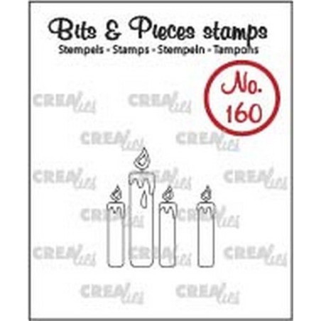 (CLBP160)Crealies Clearstamp Bits & Pieces candles (outline)