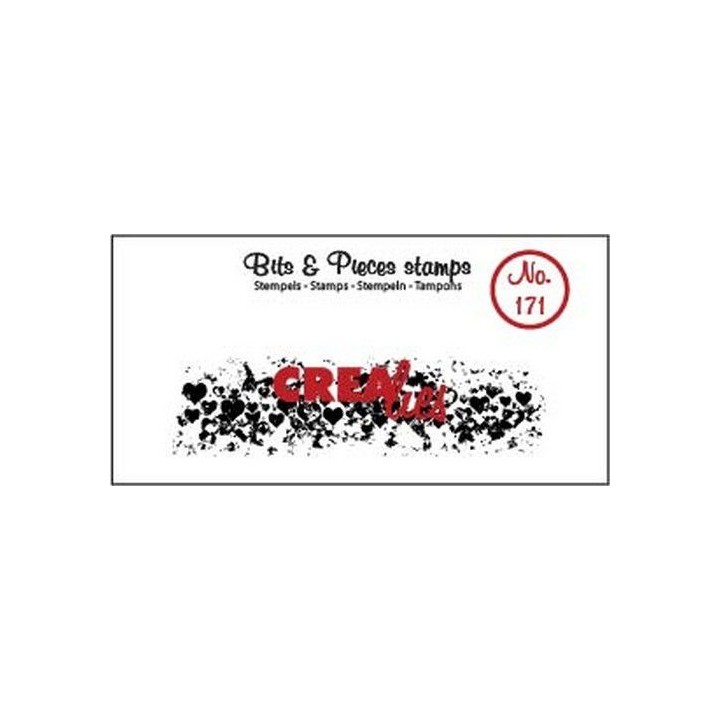 (CLBP171)Crealies Clearstamp Bits & Pieces Grunge Hearts (strip)