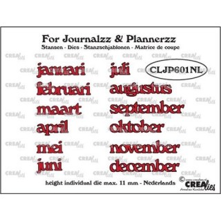 (CLJP601NL)Crealies Journalzz & Pl Dies: Months NL
