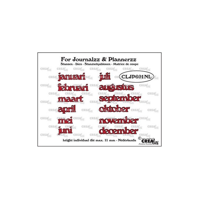 (CLJP601NL)Crealies Journalzz & Pl Dies: Months NL