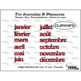 (CLJP604FR)Crealies Journalzz & Pl Dies: Months FR