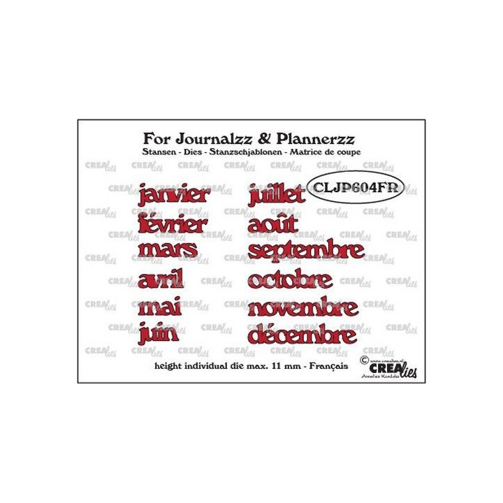 (CLJP604FR)Crealies Journalzz & Pl Dies: Months FR
