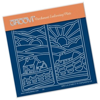(GRO-LA-41485-01)Groovi® Baby plate A6 ROOM WITH A VIEW 1 - SUNSHINE