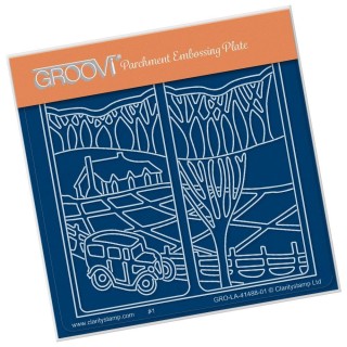 (GRO-LA-41488-01)Groovi® Baby plate A6 ROOM WITH A VIEW 4 - DRIVE IN THE COUNTRYSIDE