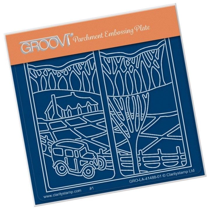 (GRO-LA-41488-01)Groovi® Baby plate A6 ROOM WITH A VIEW 4 - DRIVE IN THE COUNTRYSIDE