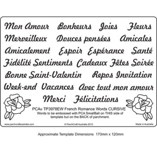 (PCA-TP3978EW)EMBOSSING French Romance Words CURSIVE