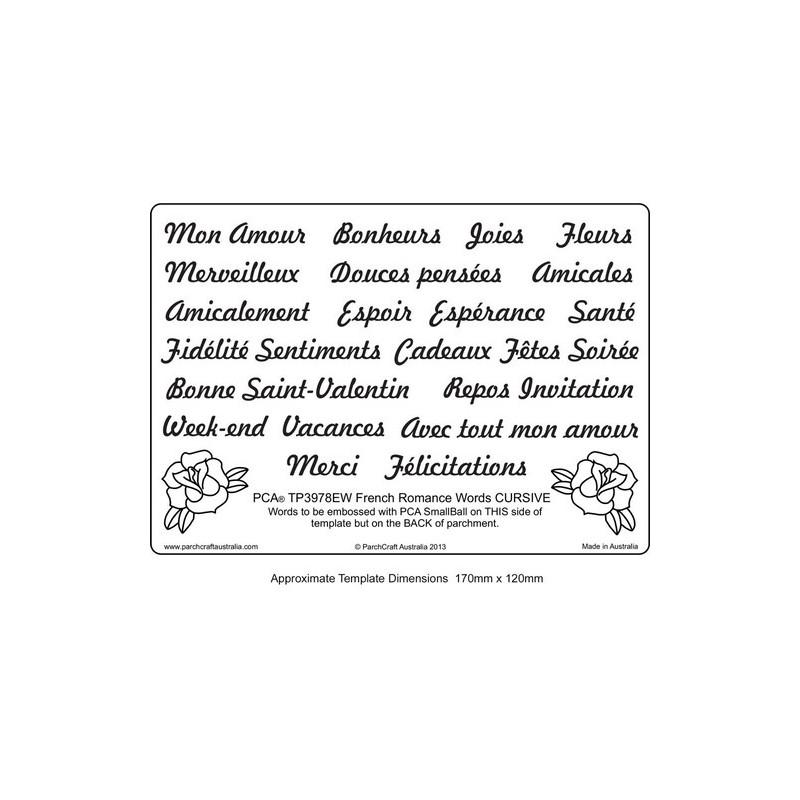 (PCA-TP3978EW)EMBOSSING French Romance Words CURSIVE