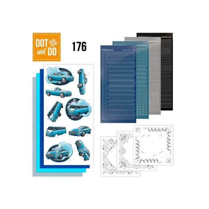 (DODO176)Dot and Do 176 - Yvonne Creations - Cars in Blue