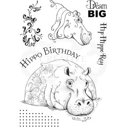 (PI057)Pink Ink Designs Clear stamp Hip Hippo-Ray