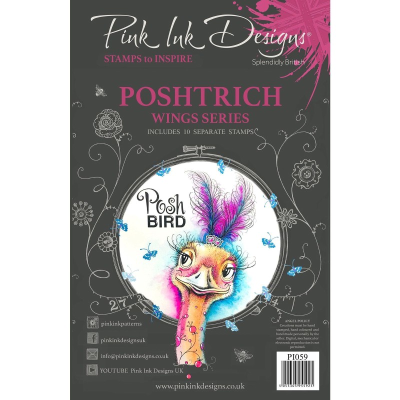 (PI059)Pink Ink Designs Clear stamp Postrich