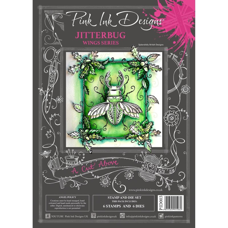 (PID003)Pink Ink Designs Clear stamp & dies jitterbug