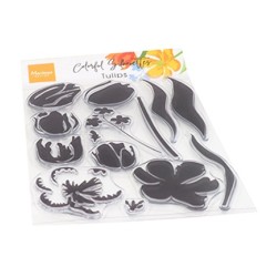 (CS1054)Clear stamp Colorful Silhouettes Tulips