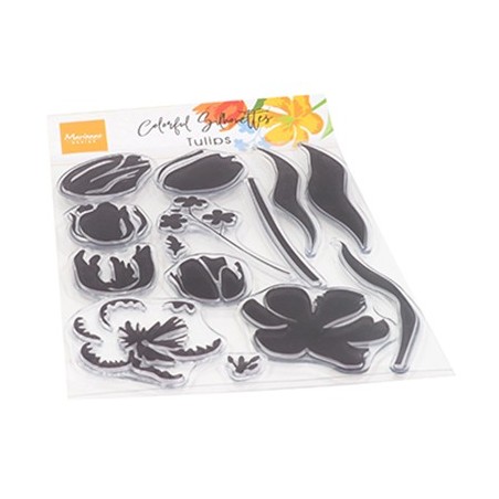 (CS1054)Clear stamp Colorful Silhouettes Tulips