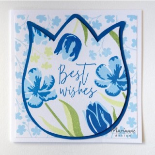 (CS1054)Clear stamp Colorful Silhouettes Tulips
