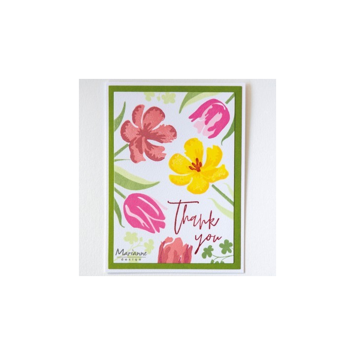 (CS1054)Clear stamp Colorful Silhouettes Tulips
