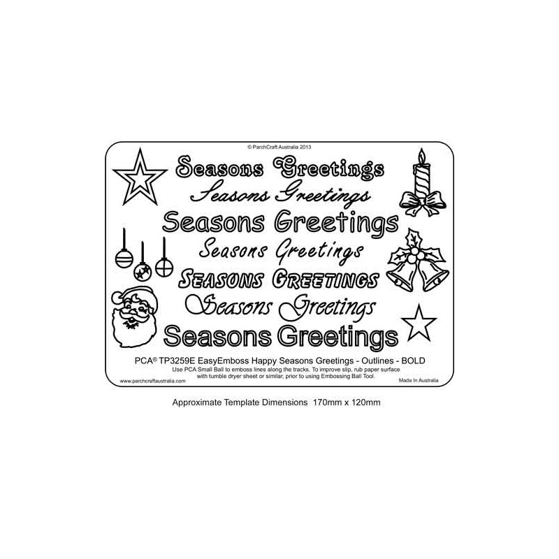 EMBOSSING EasyEmboss 'Seasons Greetings' Outlines - BOLD