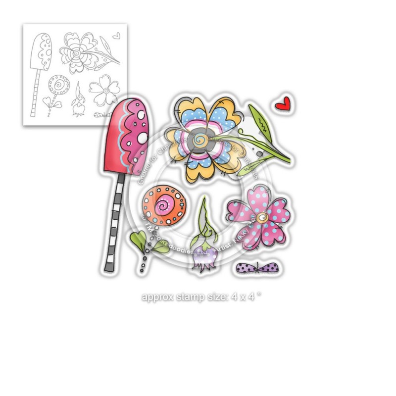 (PD8003)Polkadoodles Wild Garden Clear Stamps