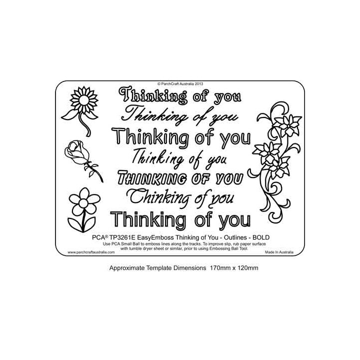 EMBOSSING EasyEmboss 'Thinking of you' Outlines - BOLD