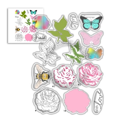 (PD8056)Polkadoodles Honey Rose Clear Stamps