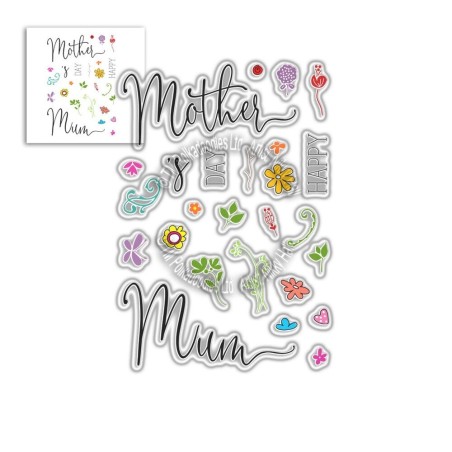 (PD8058)Polkadoodles Mother's Day Sentiments Clear Stamps