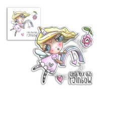 (PD8064)Polkadoodles Catch Your Own Rainbow Weirdre Clear Stamps