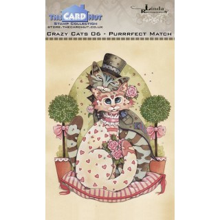 (LRCC006)The Card Hut Crazy Cats The Purrrfect Match Clear Stamps