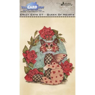 (LRCC007)The Card Hut Crazy Cats Queen of Hearts Clear Stamps